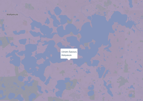 Map of the Lake Minnetonka area showing indigenous ancestry
