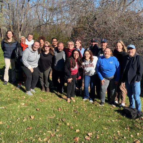 photo of the writers and leaders for Augsburg's Young Adult Book Project, standing in a group.